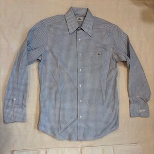 Lacoste Men's Light Blue Plaid Dress Shirt